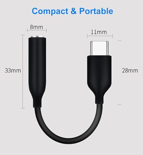 comset - USB-C adapter naar 3,5 mm jack specifiek voor EJEAS - afmetingen